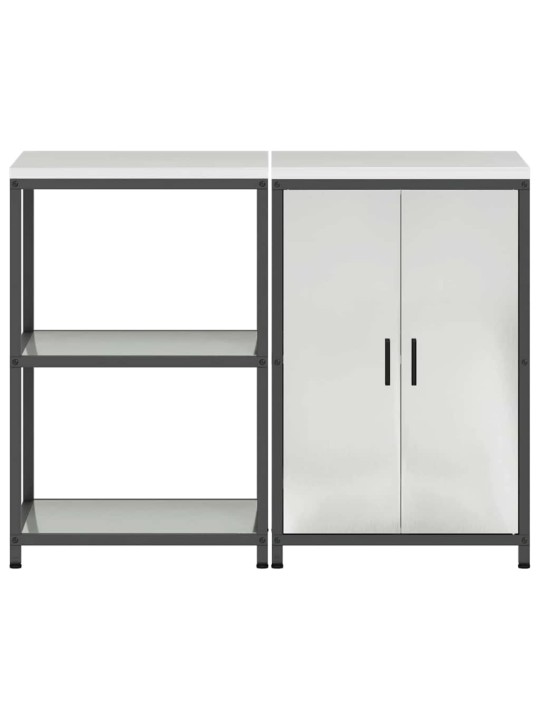 Virtuves glabāšanas komplekts 2 pcs sudrabs 120 x 50 x 92 cm