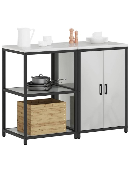 Virtuves glabāšanas komplekts 2 pcs sudrabs 120 x 50 x 92 cm