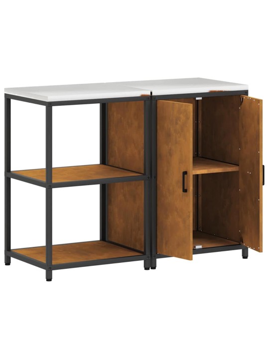 Virtuves glabāšanas komplekts 2 pcs rūsa 120 x 50 x 92 cm
