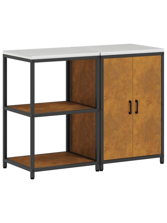 Virtuves glabāšanas komplekts 2 pcs rūsa 120 x 50 x 92 cm
