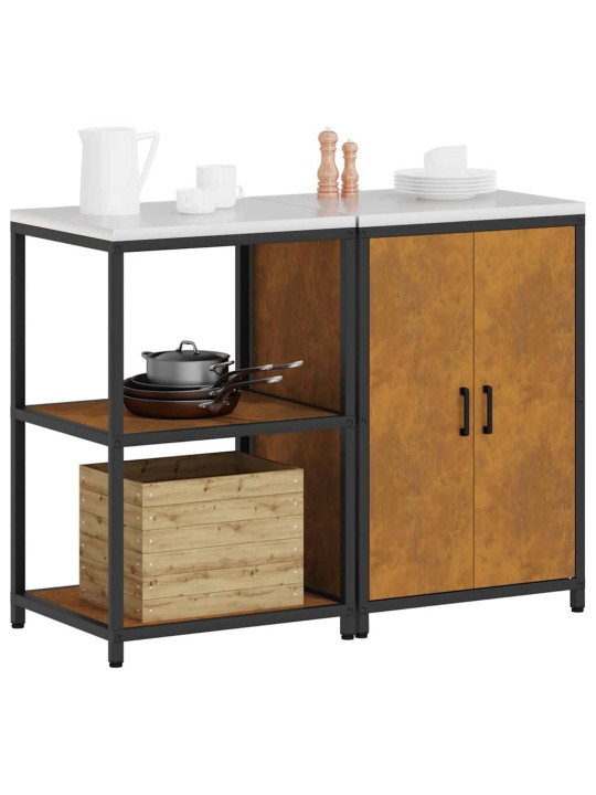 Virtuves glabāšanas komplekts 2 pcs rūsa 120 x 50 x 92 cm
