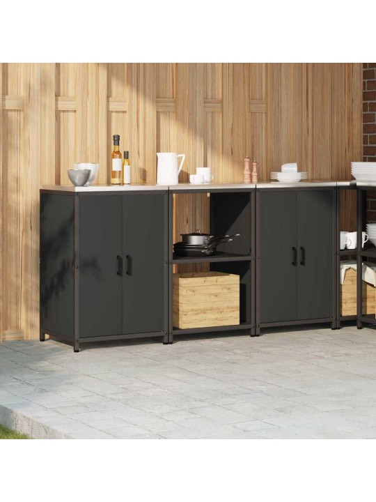 Virtuves glabāšanas komplekts 3 pcs melna 180 x 50 x 92 cm