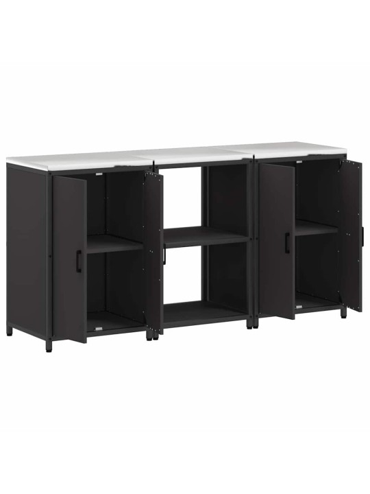 Virtuves glabāšanas komplekts 3 pcs melna 180 x 50 x 92 cm