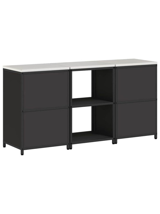 Virtuves glabāšanas komplekts 3 pcs melna 180 x 50 x 92 cm