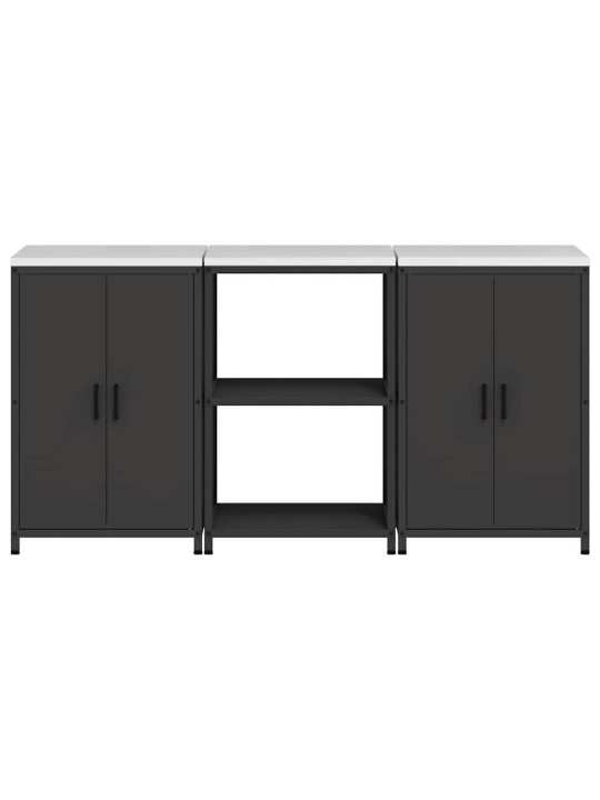 Virtuves glabāšanas komplekts 3 pcs melna 180 x 50 x 92 cm