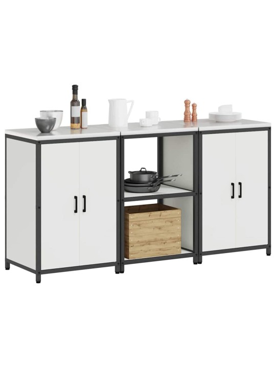 Virtuves glabāšanas komplekts 3 pcs balta 180 x 50 x 92 cm
