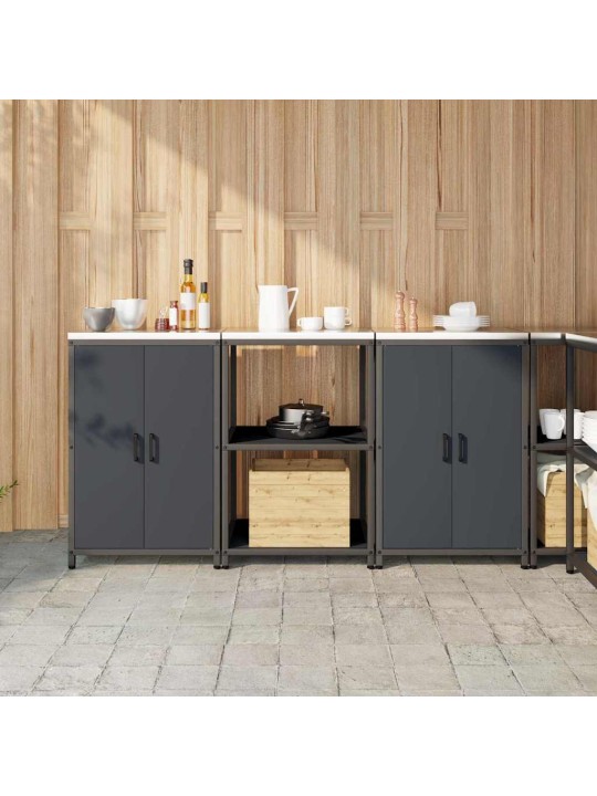 Virtuves glabāšanas komplekts 3 pcs antracīta 180 x 50 x 92 cm