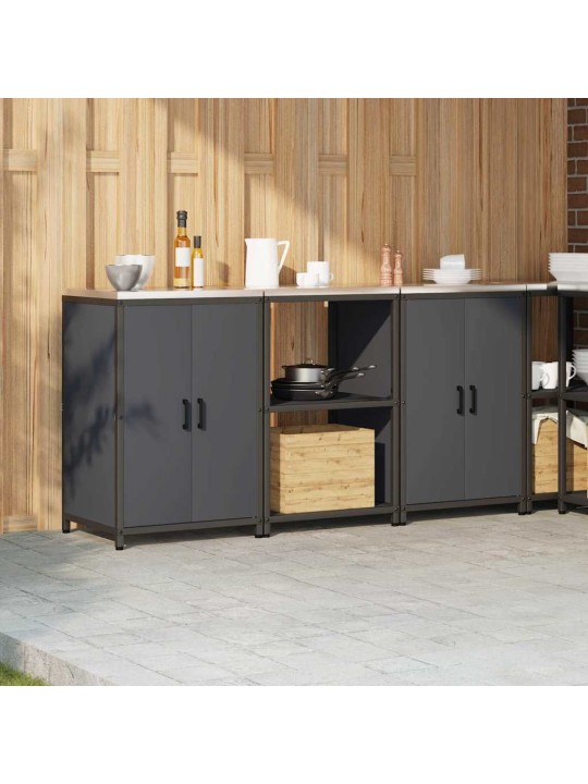 Virtuves glabāšanas komplekts 3 pcs antracīta 180 x 50 x 92 cm