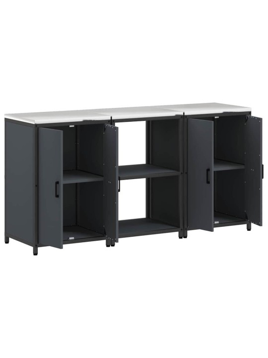 Virtuves glabāšanas komplekts 3 pcs antracīta 180 x 50 x 92 cm