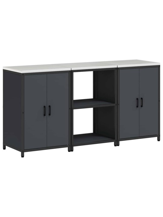 Virtuves glabāšanas komplekts 3 pcs antracīta 180 x 50 x 92 cm