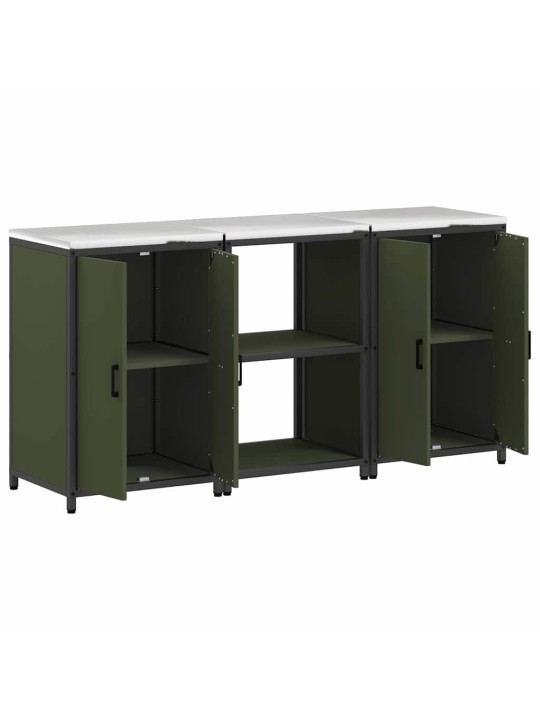 Virtuves glabāšanas komplekts 3 pcs olīvu zaļš 180 x 50 x 92 cm