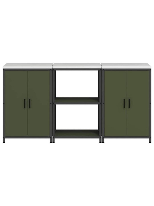 Virtuves glabāšanas komplekts 3 pcs olīvu zaļš 180 x 50 x 92 cm