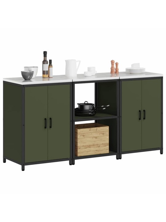 Virtuves glabāšanas komplekts 3 pcs olīvu zaļš 180 x 50 x 92 cm