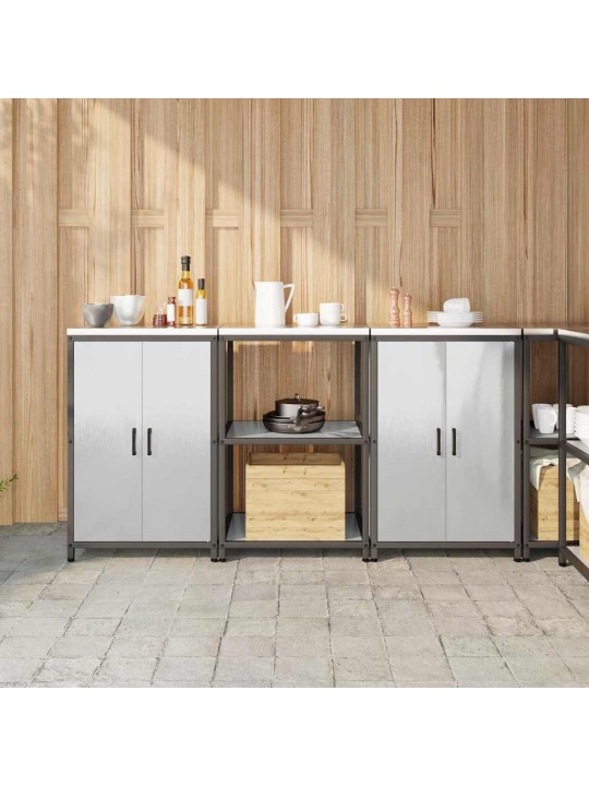 Virtuves glabāšanas komplekts 3 pcs sudrabs 180 x 50 x 92 cm