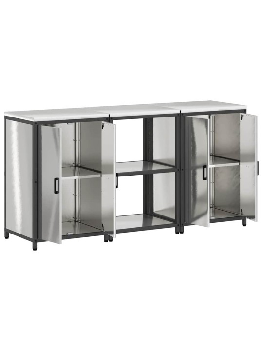 Virtuves glabāšanas komplekts 3 pcs sudrabs 180 x 50 x 92 cm