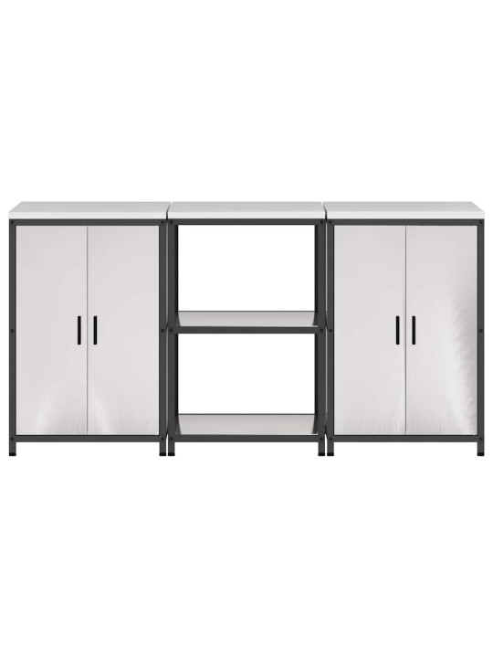 Virtuves glabāšanas komplekts 3 pcs sudrabs 180 x 50 x 92 cm