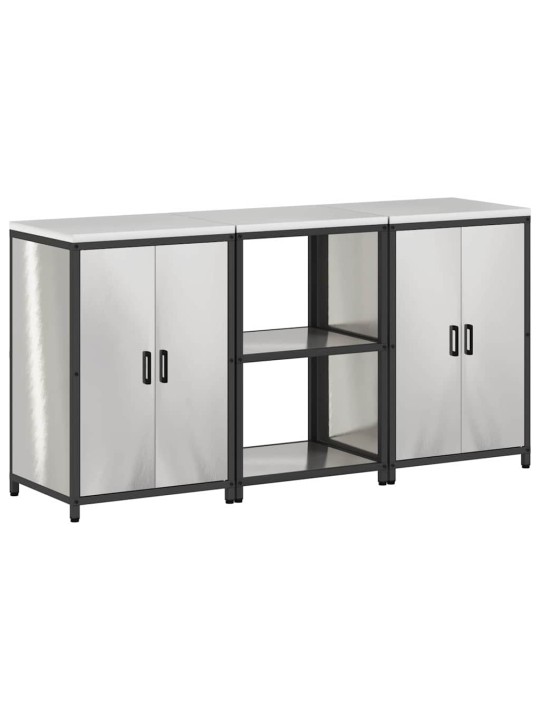 Virtuves glabāšanas komplekts 3 pcs sudrabs 180 x 50 x 92 cm