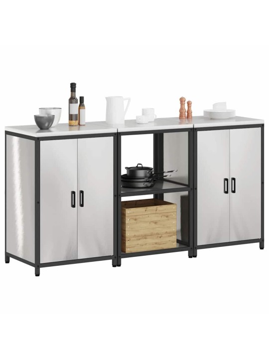 Virtuves glabāšanas komplekts 3 pcs sudrabs 180 x 50 x 92 cm