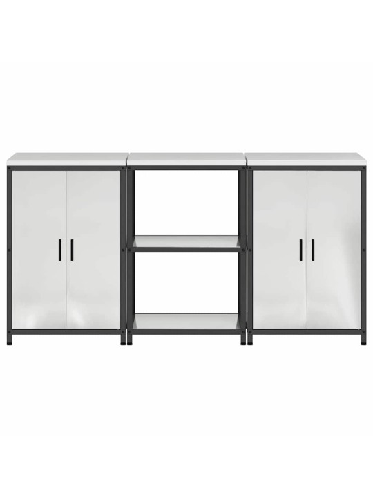 Virtuves glabāšanas komplekts 3 pcs sudrabs 180 x 50 x 92 cm