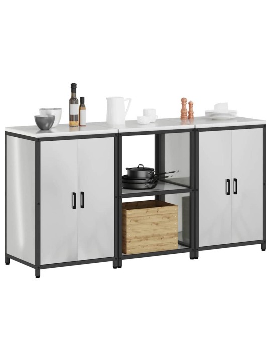 Virtuves glabāšanas komplekts 3 pcs sudrabs 180 x 50 x 92 cm