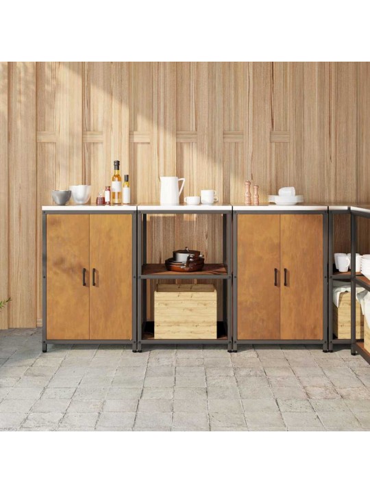 Virtuves glabāšanas komplekts 3 pcs rūsa 180 x 50 x 92 cm