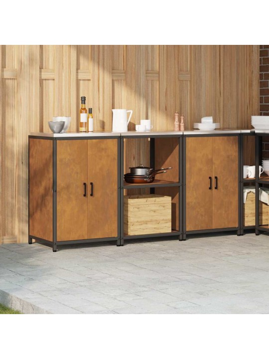 Virtuves glabāšanas komplekts 3 pcs rūsa 180 x 50 x 92 cm