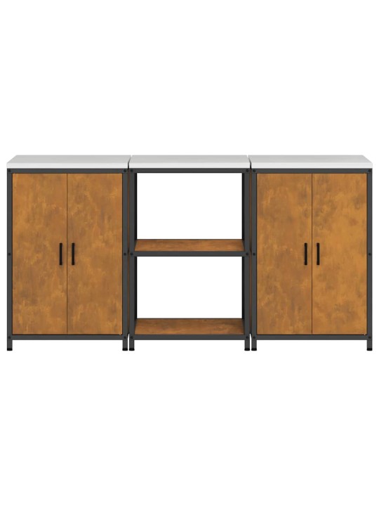 Virtuves glabāšanas komplekts 3 pcs rūsa 180 x 50 x 92 cm