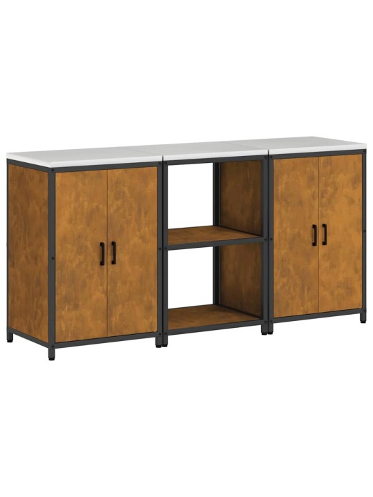 Virtuves glabāšanas komplekts 3 pcs rūsa 180 x 50 x 92 cm
