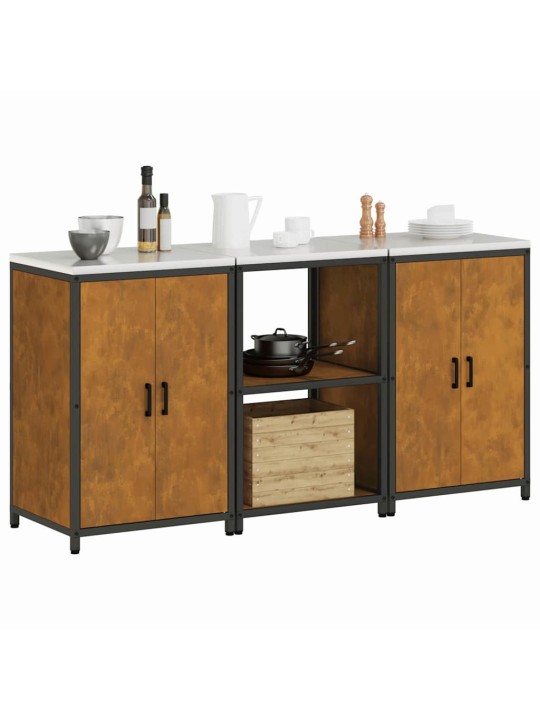 Virtuves glabāšanas komplekts 3 pcs rūsa 180 x 50 x 92 cm