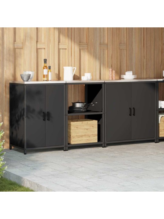 Virtuves glabāšanas komplekts 3 pcs melna 210 x 50 x 92 cm