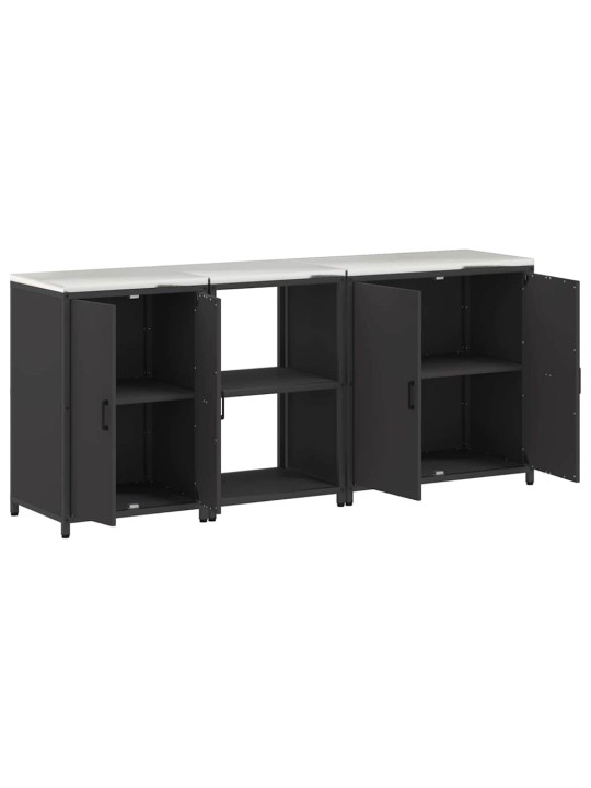Virtuves glabāšanas komplekts 3 pcs melna 210 x 50 x 92 cm