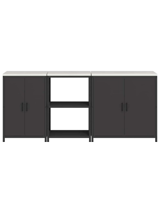 Virtuves glabāšanas komplekts 3 pcs melna 210 x 50 x 92 cm