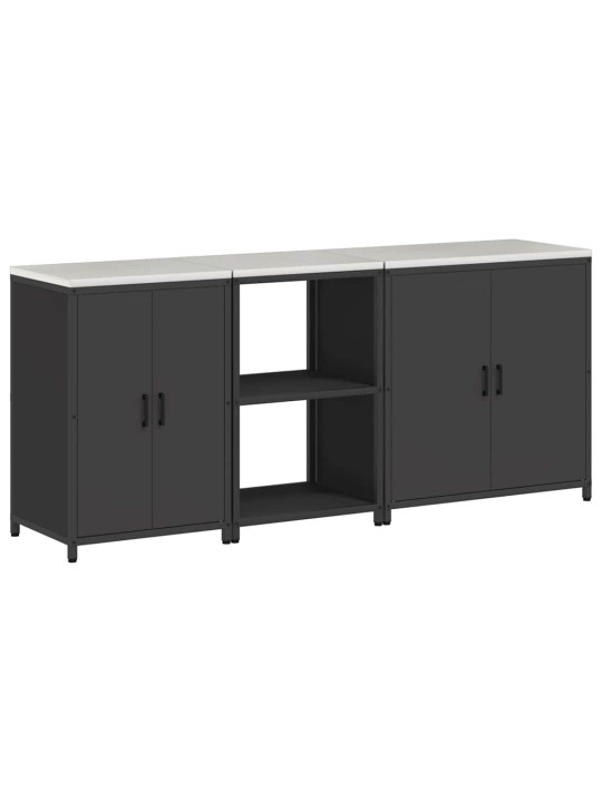 Virtuves glabāšanas komplekts 3 pcs melna 210 x 50 x 92 cm
