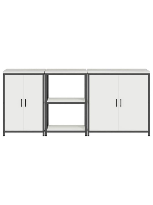 Virtuves glabāšanas komplekts 3 pcs balts 210 x 50 x 92 cm