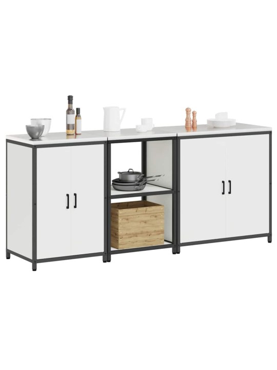 Virtuves glabāšanas komplekts 3 pcs balts 210 x 50 x 92 cm