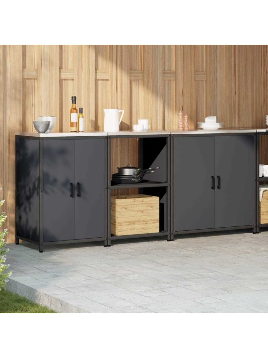 Virtuves glabāšanas komplekts 3 pcs antracīts 210 x 50 x 92 cm