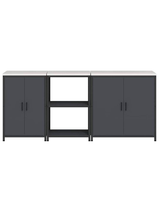 Virtuves glabāšanas komplekts 3 pcs antracīts 210 x 50 x 92 cm
