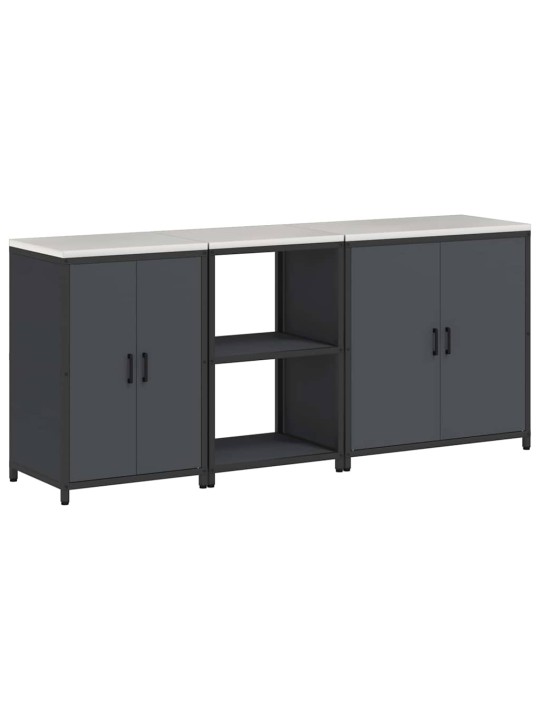 Virtuves glabāšanas komplekts 3 pcs antracīts 210 x 50 x 92 cm