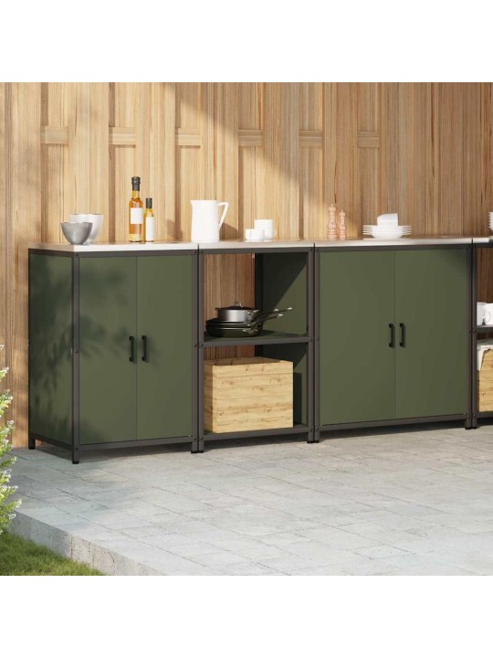 Virtuves glabāšanas komplekts 3 pcs olīvu zaļš 210 x 50 x 92 cm