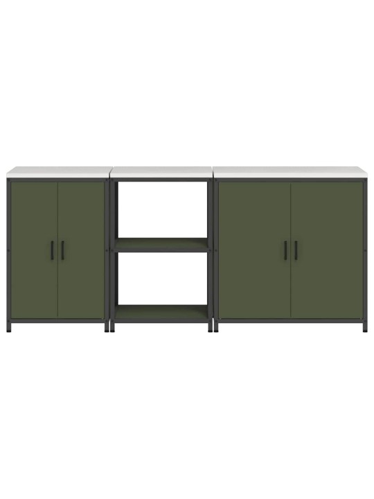 Virtuves glabāšanas komplekts 3 pcs olīvu zaļš 210 x 50 x 92 cm