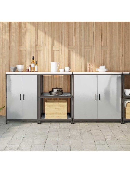 Virtuves glabāšanas komplekts 3 pcs sudrabs 210 x 50 x 92 cm