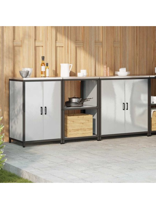 Virtuves glabāšanas komplekts 3 pcs sudrabs 210 x 50 x 92 cm