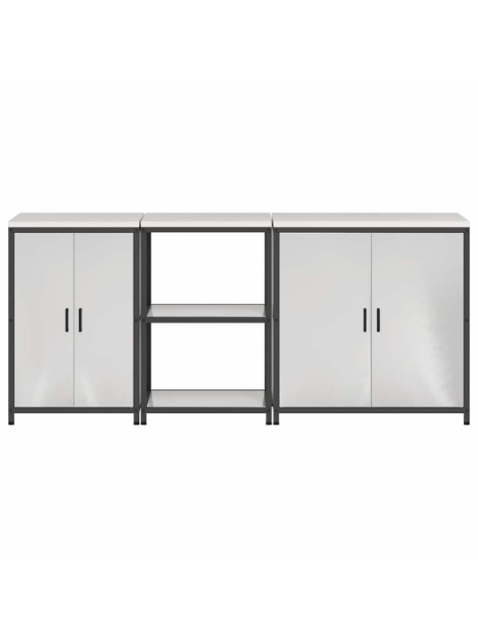Virtuves glabāšanas komplekts 3 pcs sudrabs 210 x 50 x 92 cm