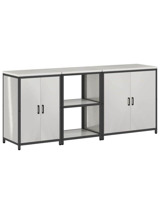 Virtuves glabāšanas komplekts 3 pcs sudrabs 210 x 50 x 92 cm