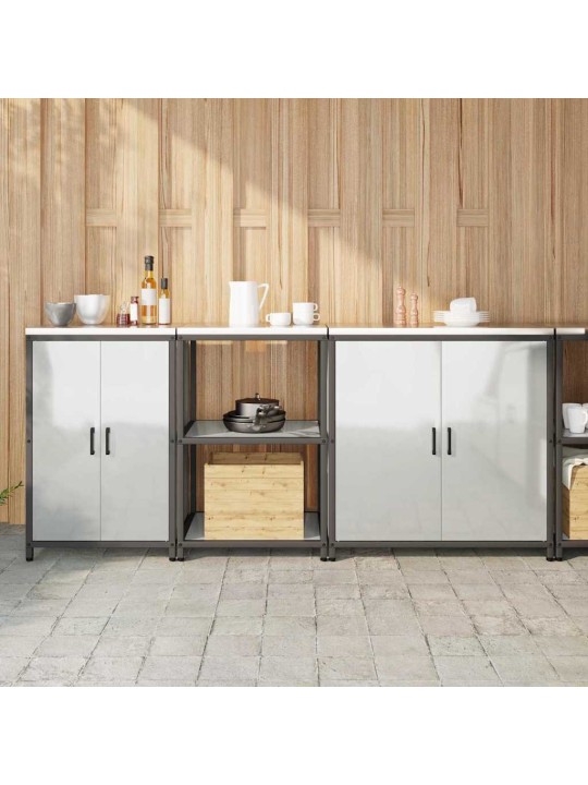 Virtuves glabāšanas komplekts 3 pcs sudrabs 210 x 50 x 92 cm