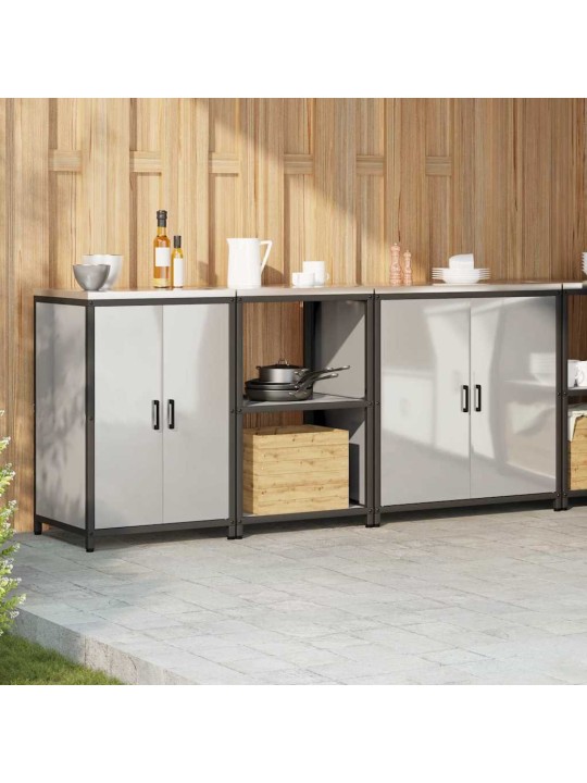 Virtuves glabāšanas komplekts 3 pcs sudrabs 210 x 50 x 92 cm