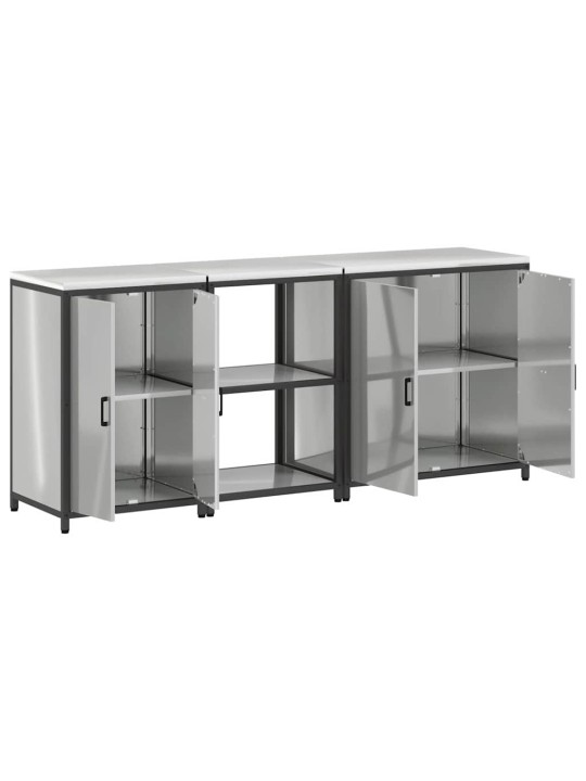 Virtuves glabāšanas komplekts 3 pcs sudrabs 210 x 50 x 92 cm