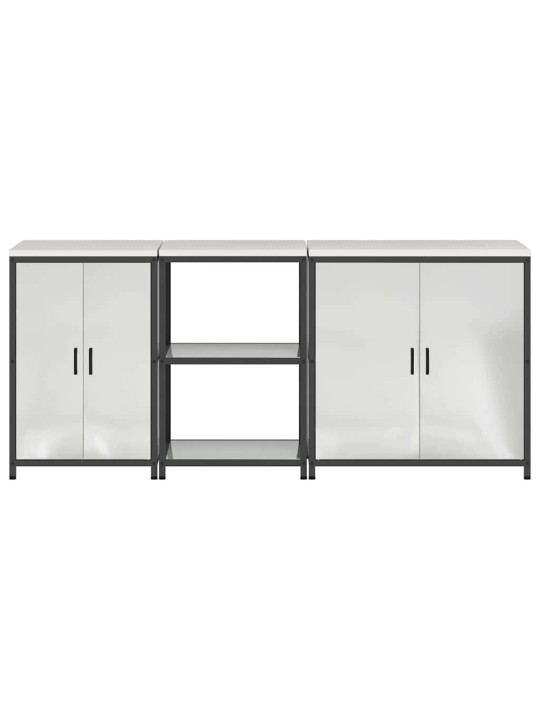 Virtuves glabāšanas komplekts 3 pcs sudrabs 210 x 50 x 92 cm