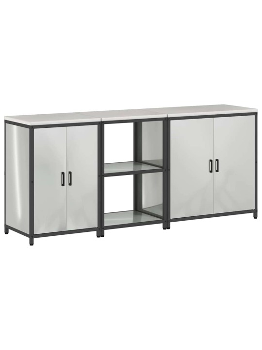 Virtuves glabāšanas komplekts 3 pcs sudrabs 210 x 50 x 92 cm