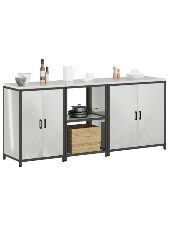 Virtuves glabāšanas komplekts 3 pcs sudrabs 210 x 50 x 92 cm